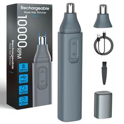 JISHO Nasenhaartrimmer Herren Nasenhaarschneider Ohrhaarschneider für Männer und Frauen, Doppelseitigen Edelstahlklingen, USB Type C aufladbar für einfache Reinigung, Reisefreundlich, 1 Ersatzkopf