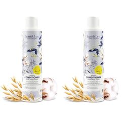 Jean & Len Conditioner Sensitiv Hafermilch & Baumwolle, für trockenes Haar und empfindliche Kopfhaut, verwöhnende und sanfte Pflege, ohne Silikone und Parabene, vegan, 300 ml (Packung mit 2)