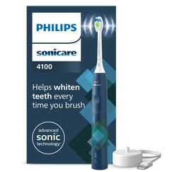 Philips Sonicare 4100 elektrische Zahnbürste mit Schalltechnologie und zwei Modi, Andruckkontrolle und SmarTimer, Blau Prismatic, Modell HX3689/42