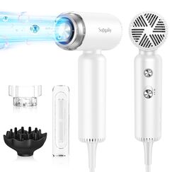 Reisefön mit Diffusor Leicht Klein 1500W, Supgaliy Mini Ionen Föhn(290G Superleicht，2 Modellierzubehör, 4 Temperaturstufen, 2 Luftgeschwindigkeiten) Haarföhn Hair Dryer