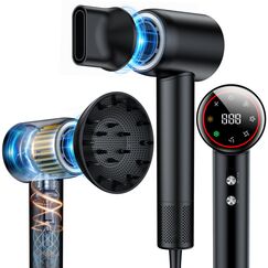 Föhn,160.000 U/min Hochgeschwindigkeits Haartrockner, 200 ionen Haartrockner verwendet für schnelles Trocknen, geräuscharme Thermocontrol Föhn mit Diffusorr & zubehör