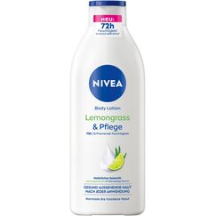 NIVEA Body Lotion Lemongrass & Pflege, Körpercreme mit Tiefenpflege Serum für 72h Feuchtigkeit, Körperlotion mit Sesamöl und erfrischendem Duft (400 ml)