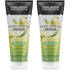 John Frieda Deep Cleanse & Repair Shampoo - Inhalt: 250 ml - Pflege & sofortige Regeneration - Mit nährender Avocado (Packung mit 2)