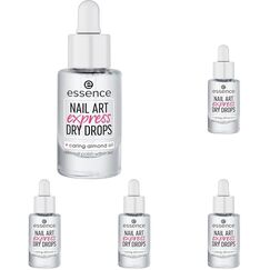 essence cosmetics nail art express dry drops, Nagellack Schnelltrockner, transparent, ohne Aceton, vegan, Mikroplastik Partikel frei (8ml) (Packung mit 5)