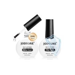 JODSONE 2 Flaschen 10 ml Base Coat Top Coat Gel UV Set, No Wipe Unterlack & Überlack, helle Oberfläche zu Hause, DIY-Nagelstudio, Mädchen, Geschenk