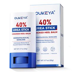 OUKEYA Urea Creme Stick 40% für Füße und Hände, Fersenbalsam, Fußcreme mit Harnstoff für trockene, rissige Haut, Ellenbogen & Fersen, gegen Hornhaut, Reisegröße, einfache Anwendung, 20g