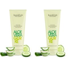Jean & Len Duschgel Aloe Vera & Gurke, für alle Hauttypen geeignet, vegane Pflegeformulierung, für ein belebendes Hautgefühl, pH-hautideal, veganes Duschgel, 250 ml (Packung mit 2)