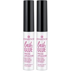 essence lash GLUE, Fake Lashes-Zubehör, transparent, langanhaltend, vegan, wasserfest, Mikroplastik Partikel frei (4,7g) (Packung mit 2)