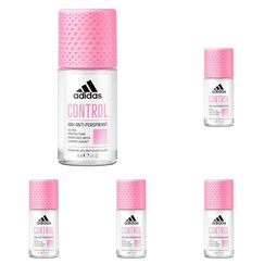 adidas Control Anti-Transpirant Deo Roll-On für sie, 48 Stunden Trockenschutz und langanhaltende Frische, vegan, 50 ml (Packung mit 5)