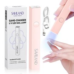 Saviland Handheld U V Lampe für Gelnägel, Mini U V LED Lampe für Nägel Wiederaufladbar Tragbare Kleine UV Nagellampe für Gel Nagellack, zum Aushärten von Nagelkleber & Nail Tips