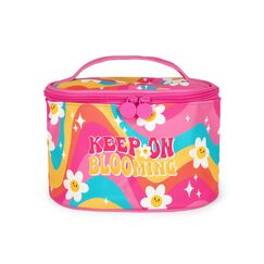 Legami - Beauty Case Hello, geräumige Make-up-Tasche, Reißverschluss, Innentaschen, Bürstenhalter, Reise-Tasche, Daisy-Motiv, 21 x 19 cm, Rosa,