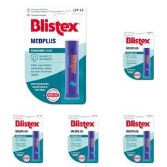 Blistex MedPlus Stick | Menthol | 5er Pack (21.25g) | Kühlt & Pflegt | Feuchtigkeitsspendend & Schutzfilm verstärkend