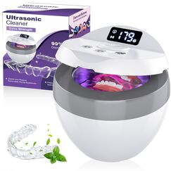 Ultraschallreinigungsgerät 45kHz UV ultraschallreiniger 35W für Zahnschiene Reinigung & Desodorierung- ultrasonic cleaner für Aligner, Zahnprothesen- 200ml Dental Pod- Countdown retainer cleaner