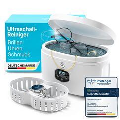 KLARBERG® Ultraschallreinigungsgerät Brille, Schmuck uvm. I Ultraschallreiniger I Ultraschallbad für eine Tiefenreinigung I ultrasonic cleaner, Brillenreinigungsgerät (600ml)