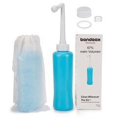 Po Dusche XL 500ml Intimdusche mit 13-Loch-Düse – Doppelt so viel Volumen wie vergleichbare Bidets – Sanfte Reinigung nach Geburt, bei Hämorrhoiden & unterwegs – Mit Beutel & Staubschutz