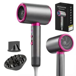 AIUNAOM Ionen Föhn Fön 2400W Haartrockner Konstanter, leiser Schnelltrockner mit Kalt-/Heißschalter Hair Dryer, 3 Geschwindigkeiten, Konzentrator und Diffusor, ideal für Zuhause, Salons und Reisen