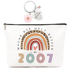 18. Geburtstag Mädchen,Geschenk 18 Geburtstag Mädchen Make-Up Tasche,Inspiration Schlüsselanhänger,Lustiges Geburtstagsgeschenk für Frauen 18. Geburtstag 2007