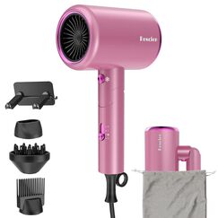 Haartrockner Ionen 2400W Föhn Fön Schnelltrocknen [2026 Neu] [leicht & kompakt] Profi Reisefön mit Heiß-/Kalttaste, 3 Heiz,3 Geschwindigkeiten/Salon Haarföhn mit 3 Aufsätze & Reisebeutel & Halter