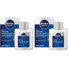 NIVEA MEN Anti-Age Hyaluron After Shave Balsam, erfrischendes After Shave mit Hyaluron für 24h Feuchtigkeit, beruhigende Gesichtspflege nach der Rasur (100 ml) (Packung mit 2)