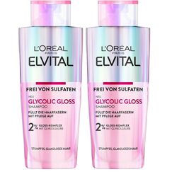 L'Oréal Paris Elvital Glycolic Gloss Shampoo für glanzloses und stumpfes Haar, Pflegen und Glätten der Haare, zum Versiegeln für eine verbesserte Haarqualität, regenerierend, mit Glykolsäure, 200ml
