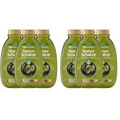 Garnier Wahre Schätze Nährendes Shampoo Mythische Olive; regeneriert ohne zu beschweren, 3 x 250 ml (Packung mit 2)