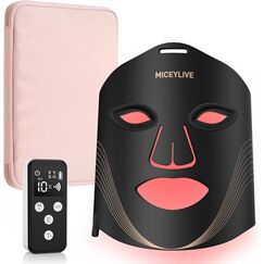 MICEYLIVE Led Maske Gesicht mit 3 Modi, Aufladbar Fernbedienung, Led Gesichtsmaske mit Nahinfrarot Mit Reisetasche für Zuhause & Reisen, 400 LEDs
