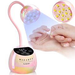 Makartt UV Lampe für Gelnägel - Gooseneck UV Lampe Nägel Cordless, Rechargeable USB 39W Dryer LED Lamp with Auto Sensor 4 Timer Settings, Fast Curing für 3D Nail Art Polish (Glazed Pink)