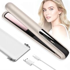 Glätteisen Locken Und Glätten Hair Straightener: Fast Heating (30s), Wireless Design, Ceramic Plates - Compact for Office Emergency Styling, Perfect for Busy Professionals