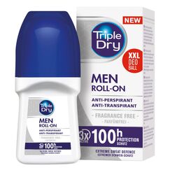 Triple Dry Anti-Transpirant Roll-On Men | Deoroller gegen starkes Schwitzen | Antibakterielles Deodorant für 100 h Schutz | Belebender Duft | For Men | 50ml