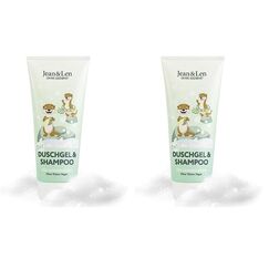 Jean & Len 2in1 Duschgel & Shampoo für Sensibelchen, besonders sanfte Reinigung für Kinderhaut & -haar, kein Brennen in den Augen, pH-hautideal, Duschgel Kinder, ohne Parabene, vegan, 200 ml