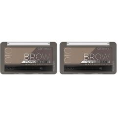 Catrice Brow Powder Set Waterproof, Augenbrauen, Nr. 010 Ash Blond, mehrfarbig, 2 Braun-Töne, langanhaltend, sofortiges Ergebnis, matt, vegan, wasserfest, Mikroplastik Partikel frei (4g)
