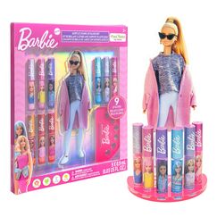 Townley Girl's Barbie 11-teiliger Lipgloss pflanzlicher feuchtigkeitsspendender Acryl Halter, geeignet für Mädchen, Kinder und alle