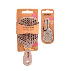 Beter - Natural Fiber MINI+Charm Mini Anti-Ziehen Bürste, Entwirrt, Verhindert Knoten und Brechen, Ökologisch, Sanftes und ziehfreies Styling