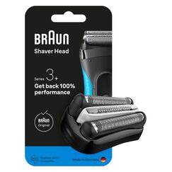 Braun Series 3+ Elektrorasierer Scherkopf 32B – ORIGINAL Ersatzscherteil & Rasierer Zubehör – Made in Germany, Kompatibel mit Braun Series 3+ und Series 3 ProSkin Rasierern – Schwarz