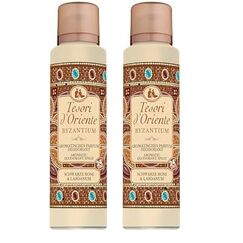 TESORI D’ORIENTE aromatisches Parfum Deodorant 'Byzantium' 150 ml, mit schwarzer Rose & Labdanum, 24 h Schutz, Wellness-Ritual für Körper & Sinne (Packung mit 2)