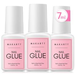 Makartt Nagelkleber Für Kunstnägel Extra Starker, Schnelltrocknend in 5 Sekunden, 3 Stück 7 ml Acryl Nail Glue Für Künstliche Nägel, Nagelspitzen, Kein Aushärten Unter Der UV Lampe Erforderlich