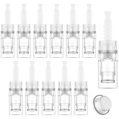 LOPHE Ersatz Nadeln Patrone, 12 Stück Universalmodell Ersatznadeln Mikronadel Derma Pen, Microneedling Pen Nadelpatronen für Auto Micro Nadelroller Einstellbar Needling Pen, Runden(Bajonetttyp)