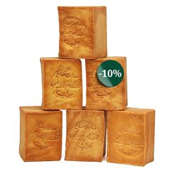Grüne Valerie® Original Aleppo Seife Set 6 x 200g (1.200g) mit 40%/60% Lorbeeröl/Olivenöl, PH Wert 8, Handarbeit, 6 Jahre gereift, Bekannt aus dem Reformhaus!