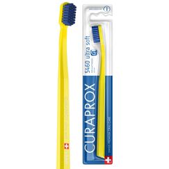 Curaprox CS 5460 Ultraweiche Zahnbürste - Zahn- und Zahnfleischpflege für Erwachsene/Superweiche Curen®-Borsten für sanfte Reinigung/Gelb-Blau, Einzelpackung/Hergestellt in der Schweiz