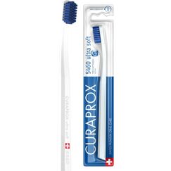 Curaprox CS 5460 Ultraweiche Zahnbürste - Zahn- und Zahnfleischpflege für Erwachsene/Superweiche Curen®-Borsten für sanfte Reinigung/Weiß-Blau, Einzelpackung/Hergestellt in der Schweiz