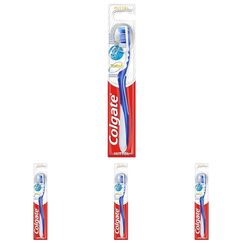 Colgate Zahnbürste Total Rundum-reinigung, mittel, 1 Stück - Handzahnbürste reinigt Zahnoberflächen, Zunge, Wangen & bis tief in die Zahnzwischenräume, mit mittelharten Borsten (Packung mit 4)