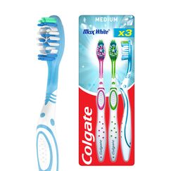 Colgate Max White Zahnbürste, mittel, 3-teilig