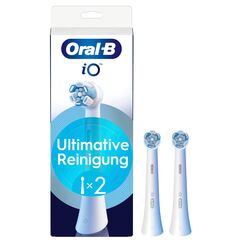 Oral-B iO Ultimative Reinigung, Original Aufsteckbürsten für elektrische Oral-B iO Zahnbürsten, 'Borsten-in-Borsten' Bündel, Weiß, 2 Stück