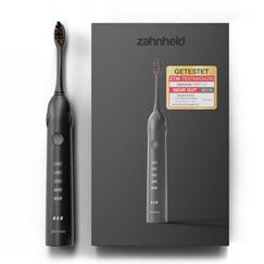 Zahnheld® Elektrische Schallzahnbürste GERO G2 | Bewährte Qualität mit Bürstenkopf & Etui | schwarz