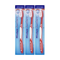 Wisdom Zahnbürste für Raucher, Extra Hart, 3 Stück, Schwarz