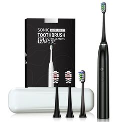 Olybo elektrische Zahnbürste Schallzahnbürste doppelpack 一 ST-A9, 2 Handstück und 2 Reise-Etui, 5 Modi mit 10 Ersatzbürstenköpfe