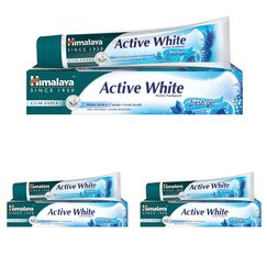 Himalaya Active white Gel | Herbal toothpaste with fruit enzymes |Teeth whitening, 100% vegetarian -75 ml (Packung mit 3)