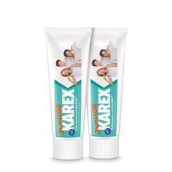 Karex Junior KAREX Zahnpasta - 2 x 65 ml Kariesschutz für Kinder ab 6 Jahren mit BioHAP für die speziellen Bedürfnisse des Wechselgebisses von Kindern repariert kleine Defekte am Zahnschmelz