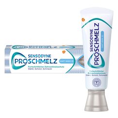 Sensodyne ProSchmelz Sanft Weiss Plus Zahnpasta, 75ml, Zahncreme mit Whitening Effekt, fortschrittlicher Zahnschmelzschutz