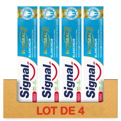 SIGNAL - Zahnpasta Whitening Integral 8 Weiß präbiotischer Effekt – 3 x effektiver Schutz – 96% Inhaltsstoffe natürlichen Ursprungs (4 x 75 ml)